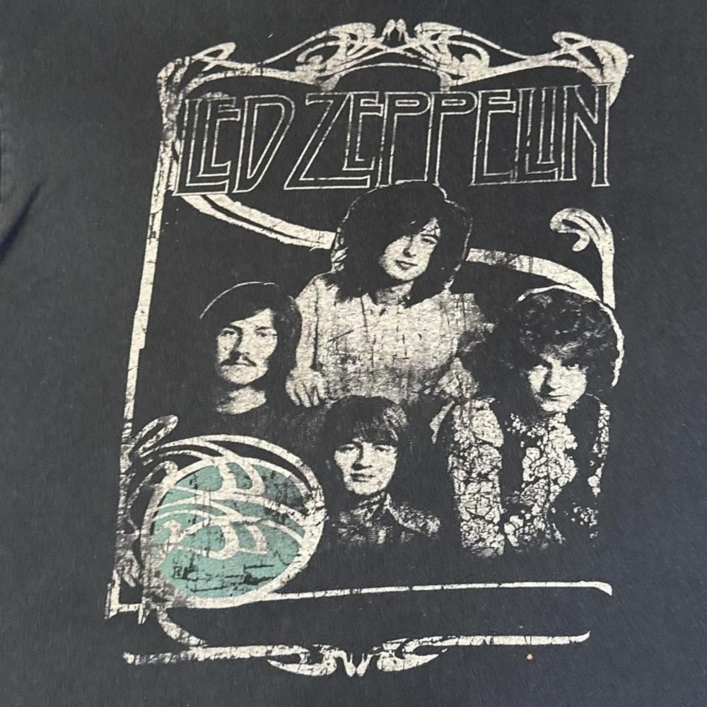 Vintage 2000s Led Zeppelin Black Band T-Shirt 2X Classic Rock Graphic Tee - Picture 2 of 5